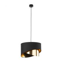 Grant Cylindrical Pendant Ceiling Light Black, Gold 1xE27