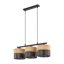 Nicol Bar Pendant Ceiling Light Black, Brown 3xE27
