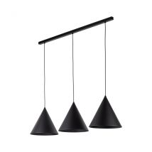 Cono Large Bar Pendant Ceiling Light Black 3xE27