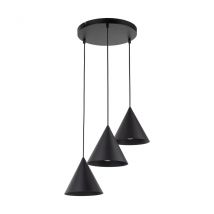 Cono Small Cluster Pendant Ceiling Light Black 3xE27