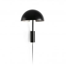 Dominica Dome Wall Lamp Black, Black 1x E27