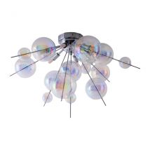Explosion Semi Flush Ceiling Light Iridescent 6xG9