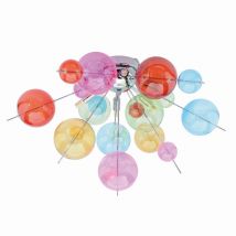 Explosion Semi Flush Ceiling Light Multi Colour 6xG9