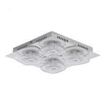 Lucca 31x31cm Integrated LED Semi Flush Ceiling Light Silver 3000K