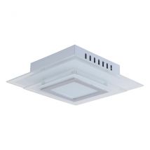 Lucca 28x28cm Integrated LED Semi Flush Ceiling Light Silver 3000K