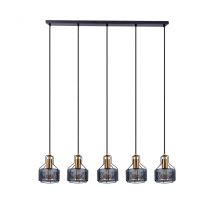 Foro Bar Pendant Ceiling Light Black 5xE27