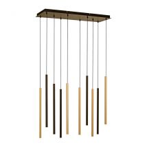 Flute Cluster Pendant Ceiling Light Black 10x 4.2W LED 3000K Dimmable