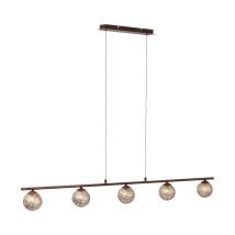Greta Bar Pendant Ceiling Light Rusty Coloured 5xG9