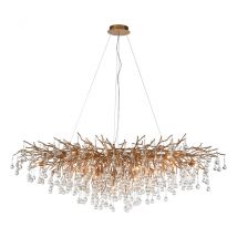 Icicle Chandelier Glass Drops Pendant Ceiling Light Antique Brass 15x G9