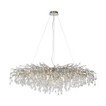 Icicle Chandelier Glass Drops Pendant Ceiling Light Steel 15x G9
