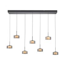 Rika Cluster Pendant Ceiling Light Black 7x 8W LED 3000K Dimmable