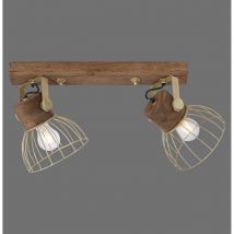 Alami Wire Twin Ceiling Spotlight Matt Brass 2xE27