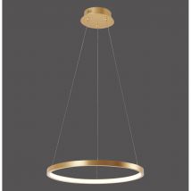 Circle Pendant Ceiling Light Gold 1x 19W LED 3000K