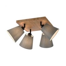 Green Mich Ceiling Spotlight Clusters Natural Wood 4xE27