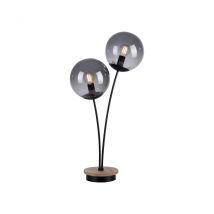 Green Wido Globe Table Lamp Natural Wood 2x E14