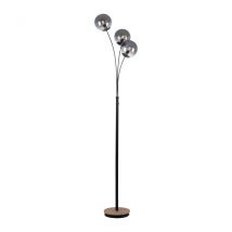 Green Wido Multi Arm Floor Lamp Natural Wood 3x E14