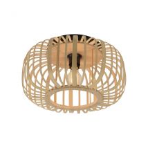 Racoon 42cm Semi Flush Ceiling Light Natural Wood 1xE27