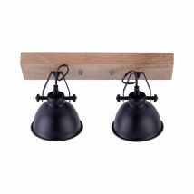 Samia Twin Ceiling Spotlight Black 2xE14