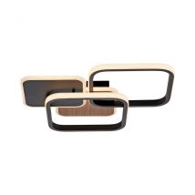 Sevent Integrated Led Semi Flush Ceiling Light Wooden Decor 1x 36W LED 3000K