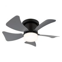 Hines 5 Blade Ceiling Fan Matt Black LED Dimmable 3000-6500K Remote Control Timer