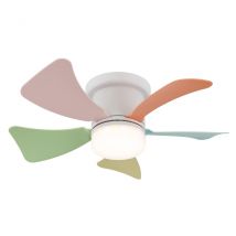 Hines 5 Blade Ceiling Fan White Matt Multi Colour LED Dimmable 3000-6500K Remote Control Timer