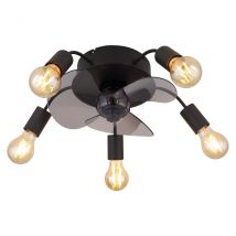 Alisha 3 Blade Ceiling Fan Matt Black 5x E27 Remote Control Timer