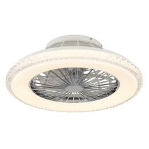 Corusso Ceiling Fan Chrome LED Dimmable 3000-6500K Remote Control Timer