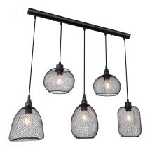 Anya Cluster Pendant Ceiling Light Black 5x E27