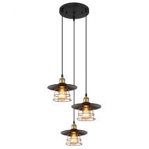 Viejo Cluster Pendant Ceiling Light Matt Black 3x E27