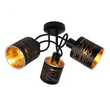 Tunno Multi Arm Semi Flush Ceiling Lamp Black 3x E14