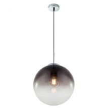 Varus 30cm Globe Pendant Ceiling Light Chrome Glass Shade 1x E27