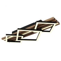 Obrien 61x31cm Integrated LED Semi Flush Ceiling Light Matt Black 3x LED 3000K