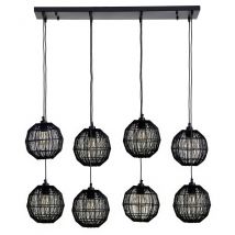 Hermi II Cluster Pendant Ceiling Light Matt Black 8x E27