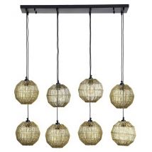 Hermi II Cluster Pendant Ceiling Light Antique Brass 8x E27