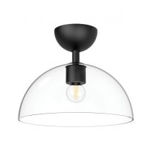 Alora Mood Jude Bowl Semi Flush Ceiling Light Contemporary Matt Black 1x E27