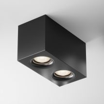 Slim Surface Mounted Downlight Black 2xGU10