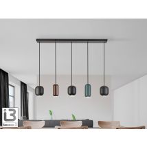 Nimes Bar Pendant Ceiling Light Black 5xGU10