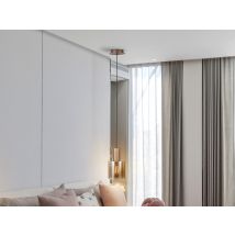 Venize Slim Pendant Ceiling Light Copper, Amber 1xE27