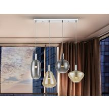 Nara Bar Pendant Ceiling 4 Light Chrome LED 3000K