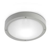Basic Aluminium 1 Light Outdoor Aluminium Ceiling Light Grey IP65, E27