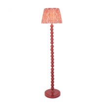 Higgledy Gloss Pink Clay Paint Floor Lamp with Coral Pink Fabric Ikat Shade 35cm E27