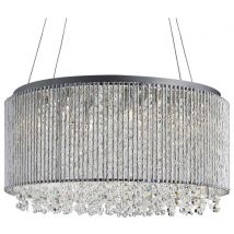 Beatty 8 Light Ceiling Pendant Chrome with Crystals, G9
