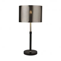 Table Lamp Black, Chrome with Brushed Black Chrome Shade