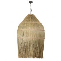 Patras Dome Pendant Ceiling Light Natural Straw 1xE27