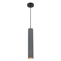 Shumen Slim Pendant Ceiling Light Concrete - Black Matt Base 1xGU10