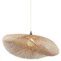 Patras Wire Frame Pendant Ceiling Light Natural Bamboo 1xE27