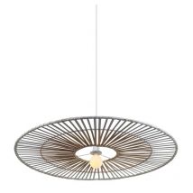 Silikou 80cm Wire Frame Pendant Ceiling Light White - Natural Bamboo 1xE27