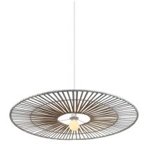 Silikou 40cm Wire Frame Pendant Ceiling Light White - Natural Bamboo 1xE27