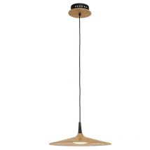Platres Dome Pendant Ceiling Light Nature Wood - Black Matt LED 3000K