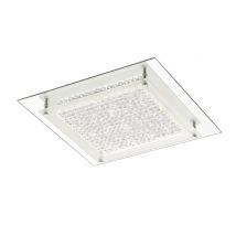 Gina LED Flush Ceiling Light, 360mm Square, 18W 1440lm 4000K Polished Chrome, Crystal